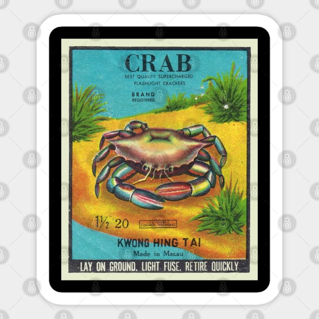 VINTAGE FIRECRACKER CRAB Sticker by kakeanbacot